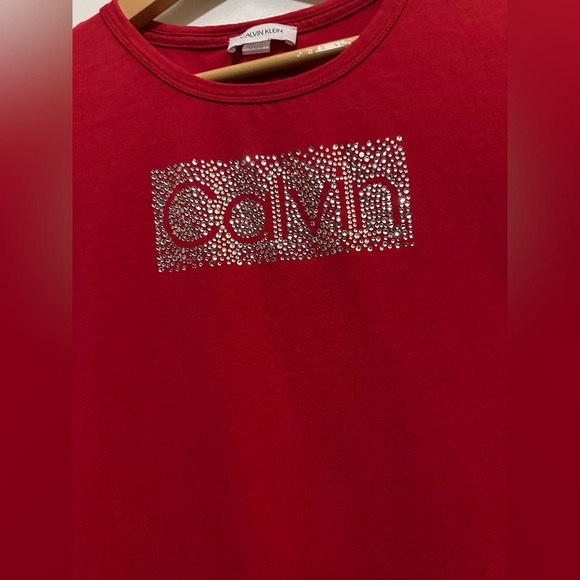 Calvin Klein Red T-Shirt Dress - Size Medium - Picture 2 of 4